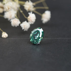 [Dark Green Oval Shaped Loose Stone]-[Golden Bird Jewels]