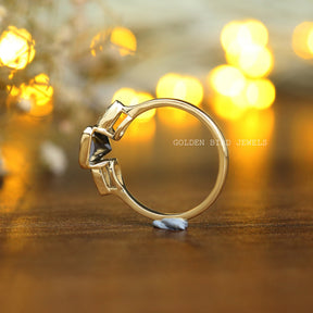 Black Radiant Moissanite Trilogy Ring