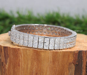 Princess Cut Moissanite Tennis Men's Bracelet