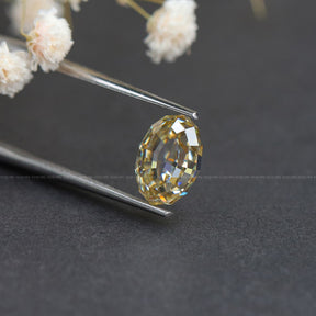Yellow Step Cut Oval Moissanite Loose Stone