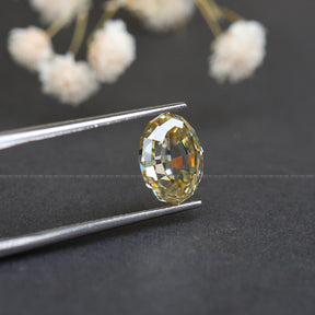 Yellow Step Cut Oval Moissanite Loose Stone