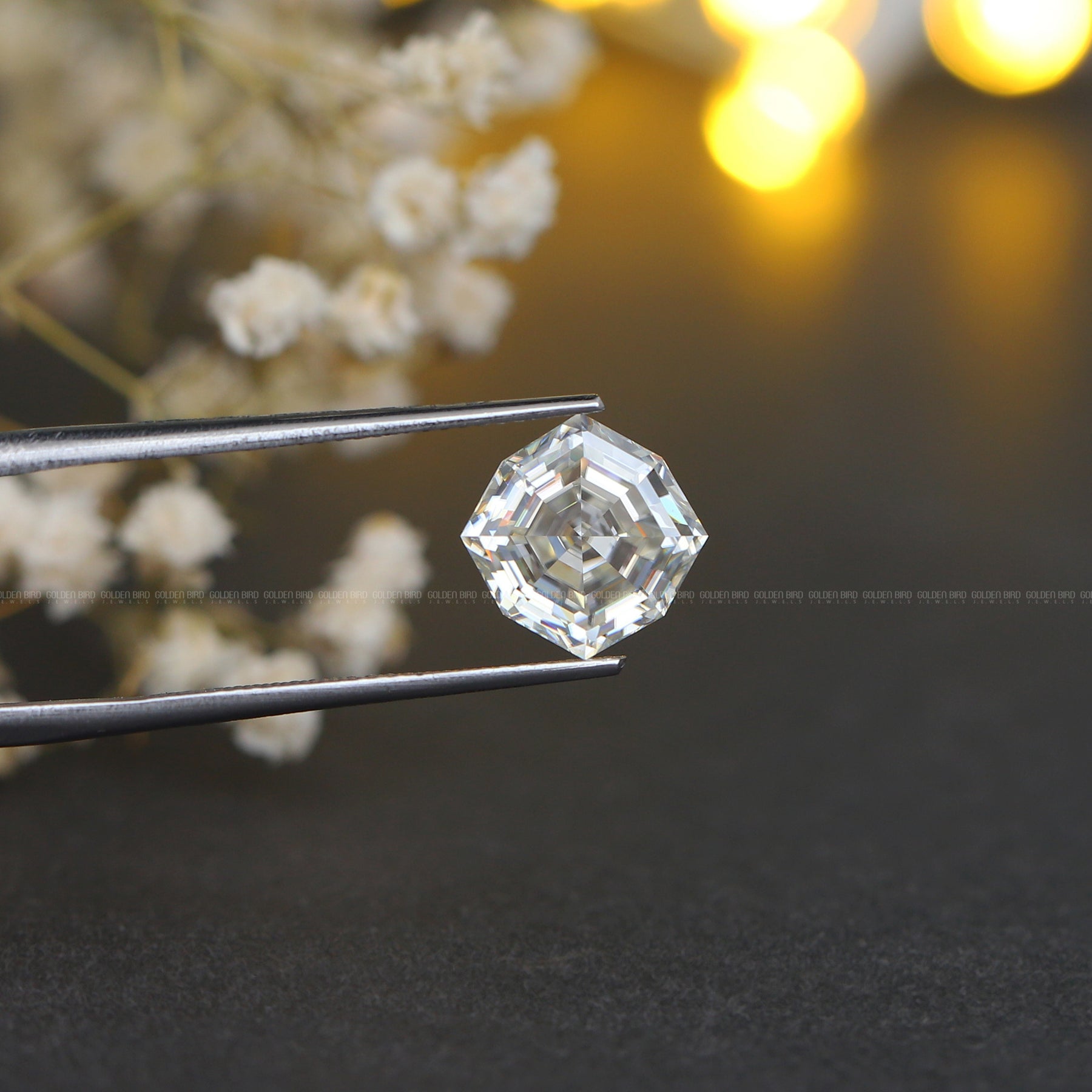 Colorless Step Cut Cushion Moissanite Loose Stone