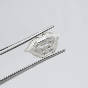 close-up image of a 2.33 carat lips cut Moissanite stone