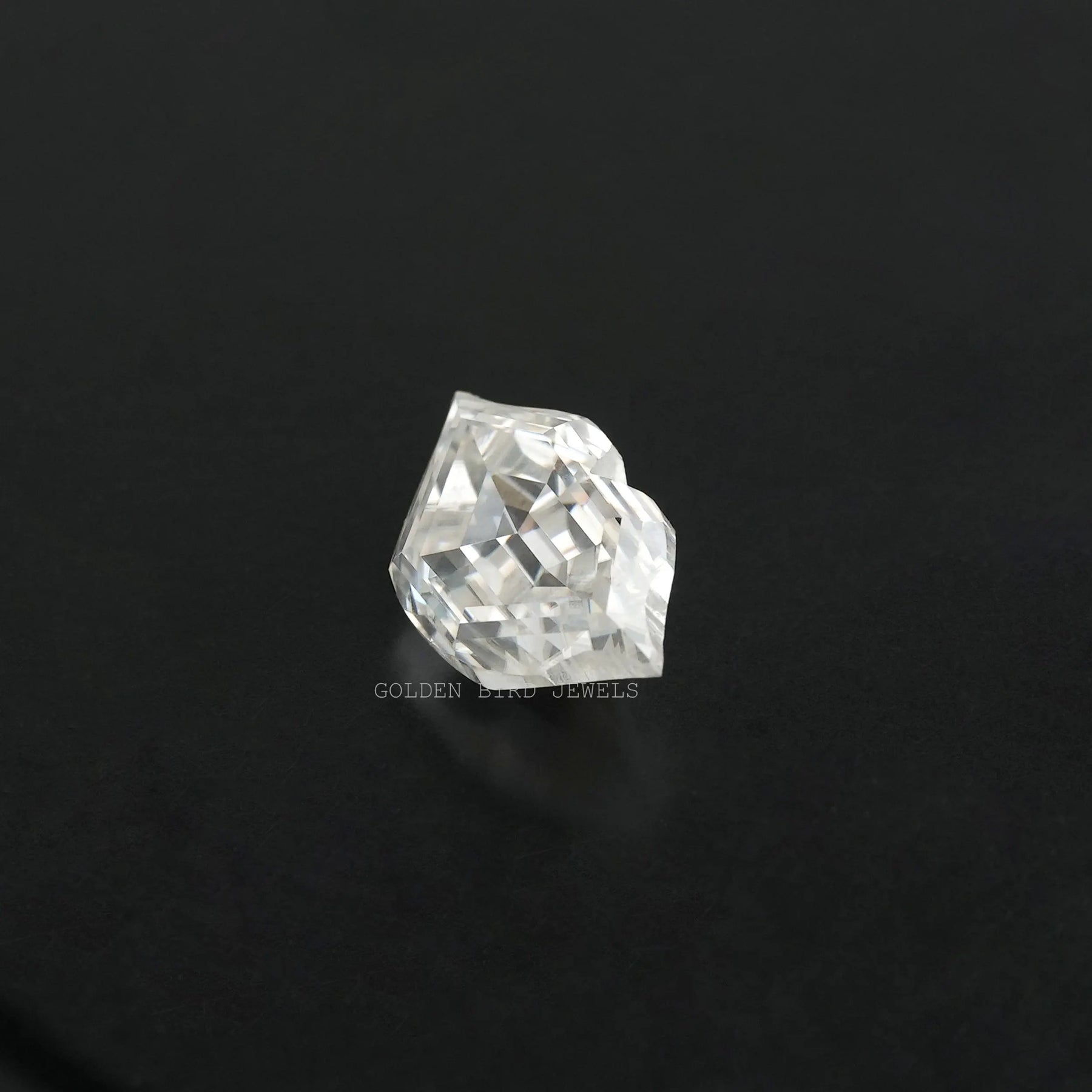 Side View Of Brilliant Shine Of Antique Lips Cut Lips Moissanite Made With 2.33 carat and colorless moissanite