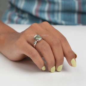 [Radiant Cut Bezel Set Solitaire Engagement Ring]-[Golden Bird Jewels]