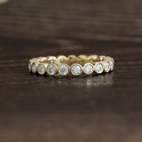 Bezel Set Round Moissanite Full Eternity Band