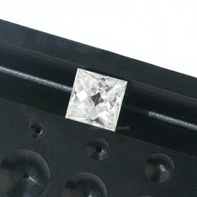 Close view of  Old Mine Emerald Cut Loose Moissanite