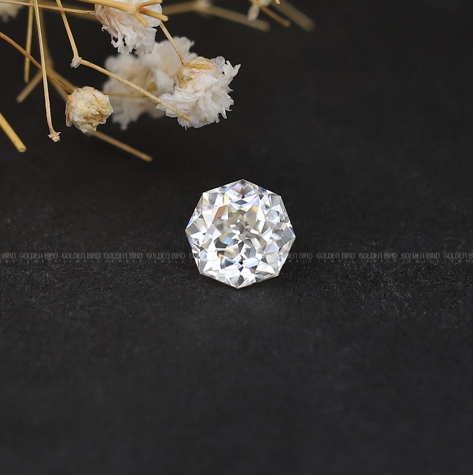 [Colorless Octagon Cut Loose]-[Golden Bird Jewels]