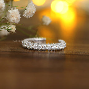 Brilliant Round Cut Moissanite Open Full Eternity Stacking Band