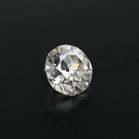 side view of colorless old european round cut moissanite loose stone