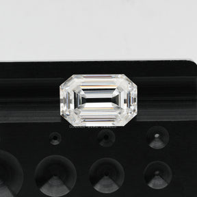Excellent Front View Of Old Mine Cut Emerald Cut Moissanite Diamond