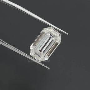 In Tweezers Look Of Old Emerald Cut Moissanite Stone Made Of  6.48 Carat