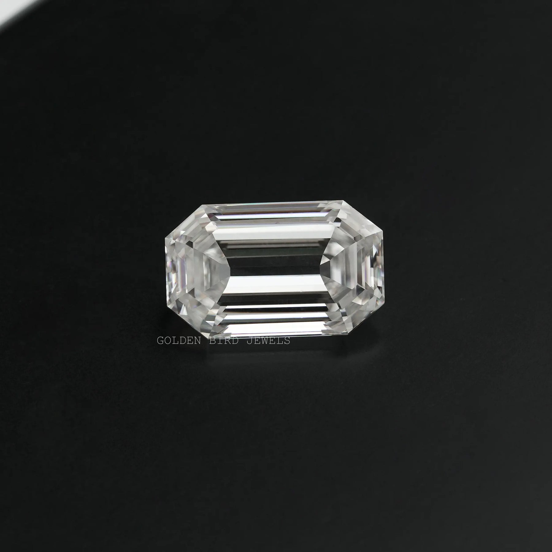 Front View Of Old Mine Emerald Cut Loose Moissanite