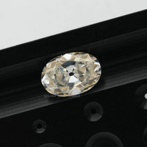Off White 2.61 Carat Old Mine Oval Cut Loose Moissanite