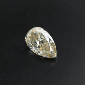 right side view of antique old mine cut pear shape loose moissanite stone