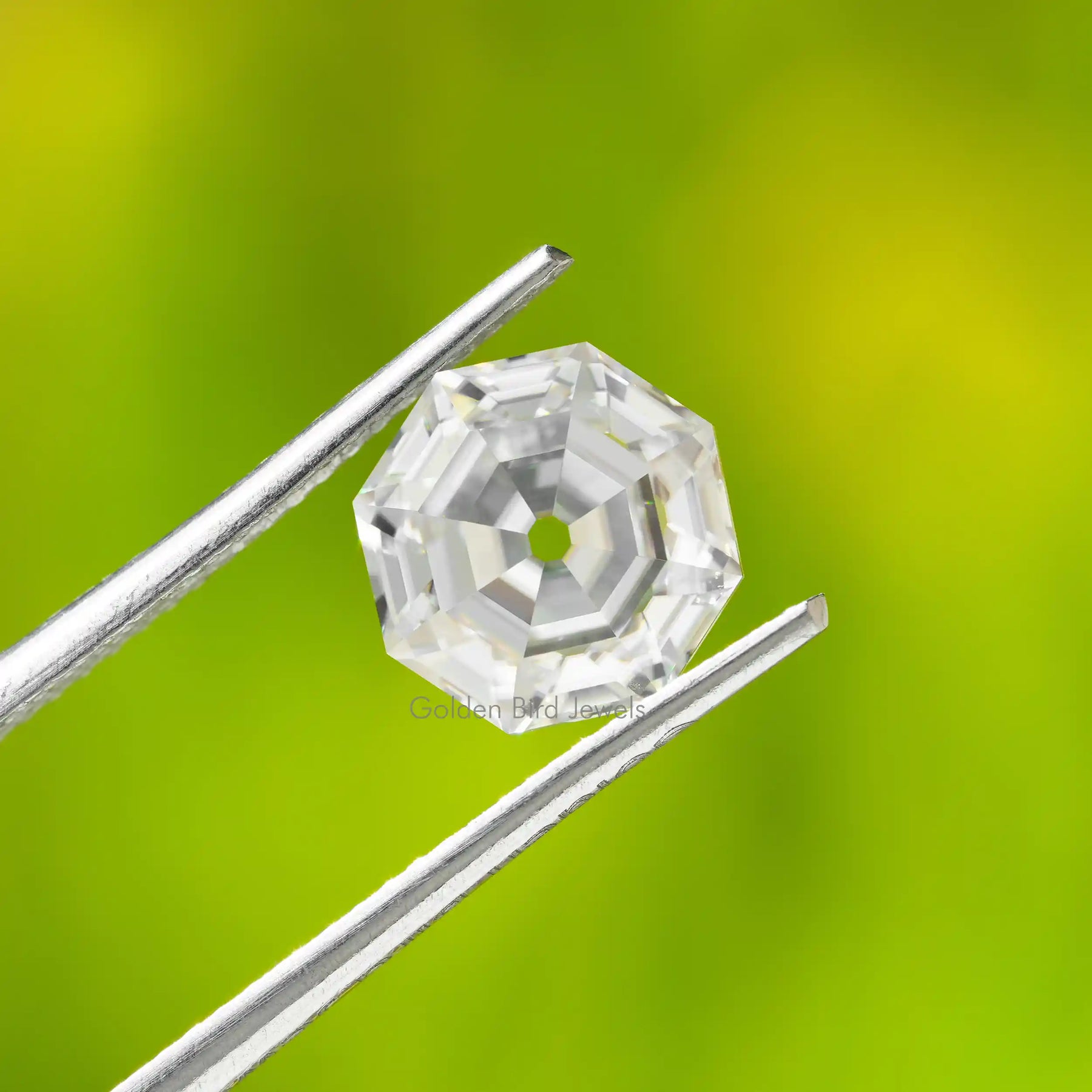 In Tweezer Look Of Colorless Antique Cut Loose Moissanite Diamond