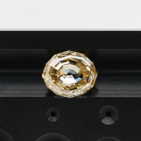 Detailed View Of Step Cut Oval Loose Moissanite Stone