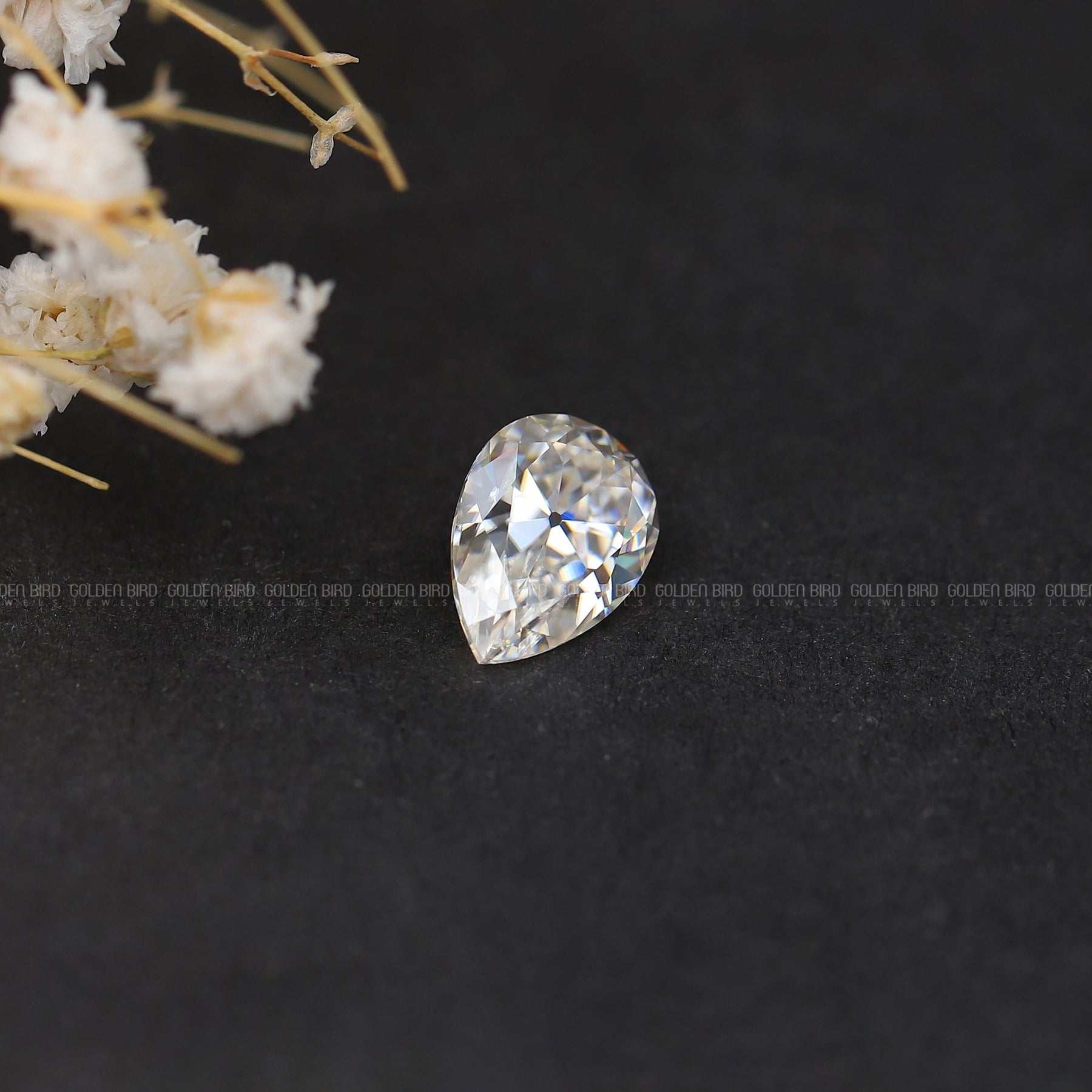 [Moissanite Pear Shaped Loose Moissanite Stone]-[Golden Bird Jewels]