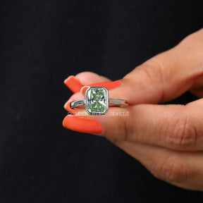 [Radiant Cut Moissanite Engagement Ring]-[Golden Bird Jewels]