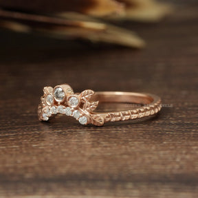 Round Cut Moissanite Matching Dainty Wedding Band