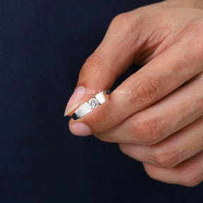 0.50 Carat Round Cut Moissanite Solitaire Engagement Ring For Men