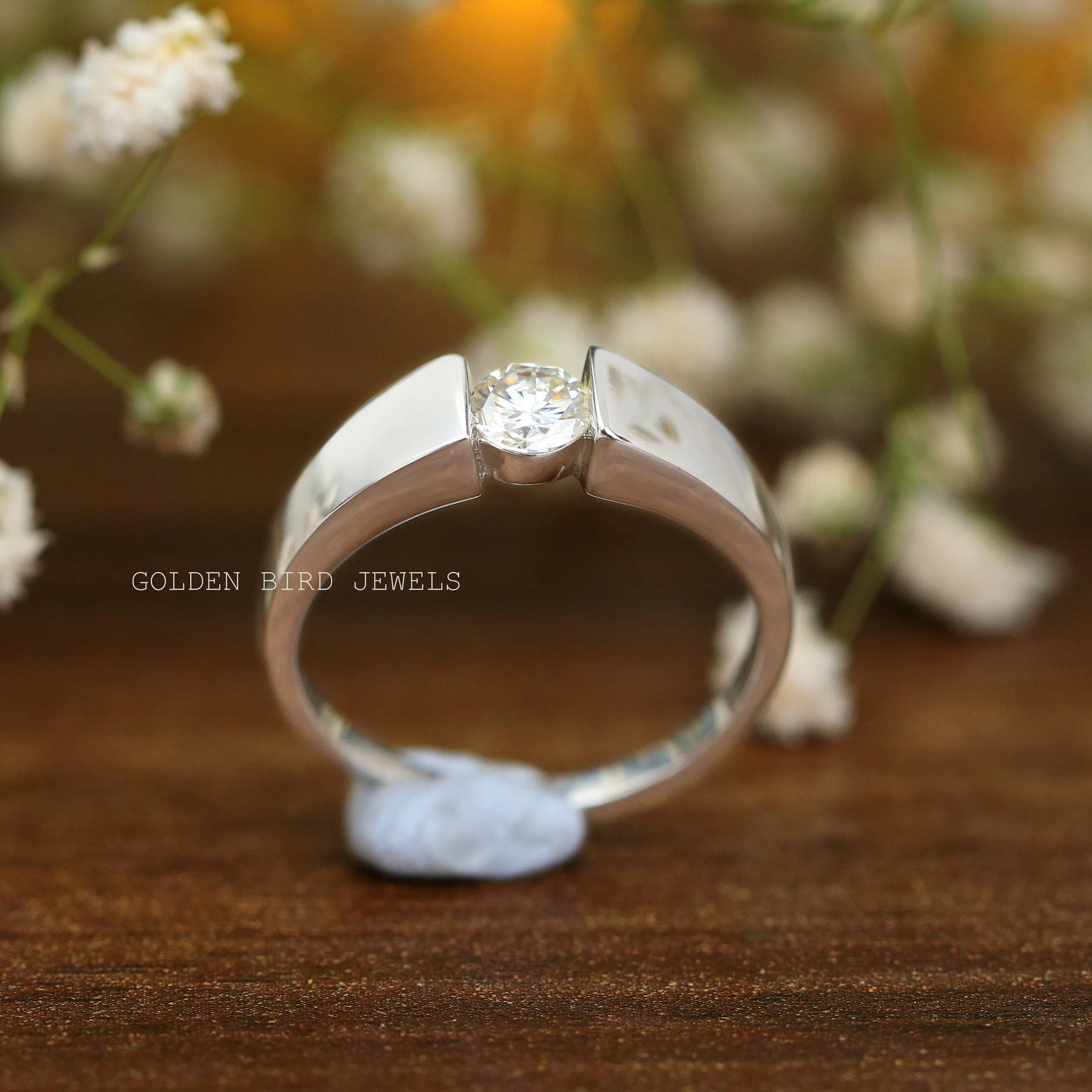 Damascus Meteorite & Crushed Gold Leaf Men Wedding Band Black Hammered Ring  | eBay