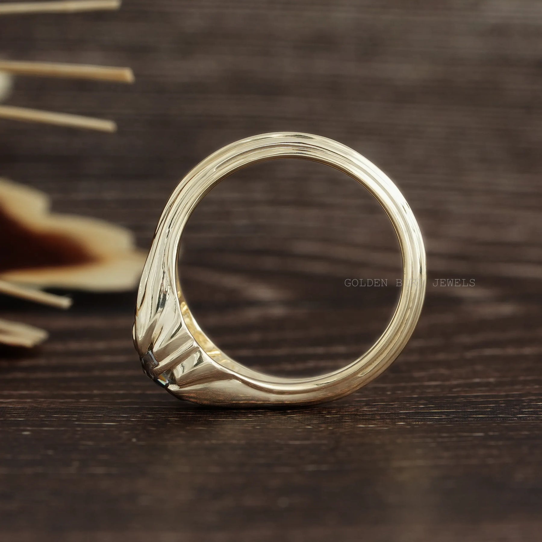 [1 Carat Round Cut Moissanite Art Deco Engagement Ring]-[Golden Bird Jewels]
