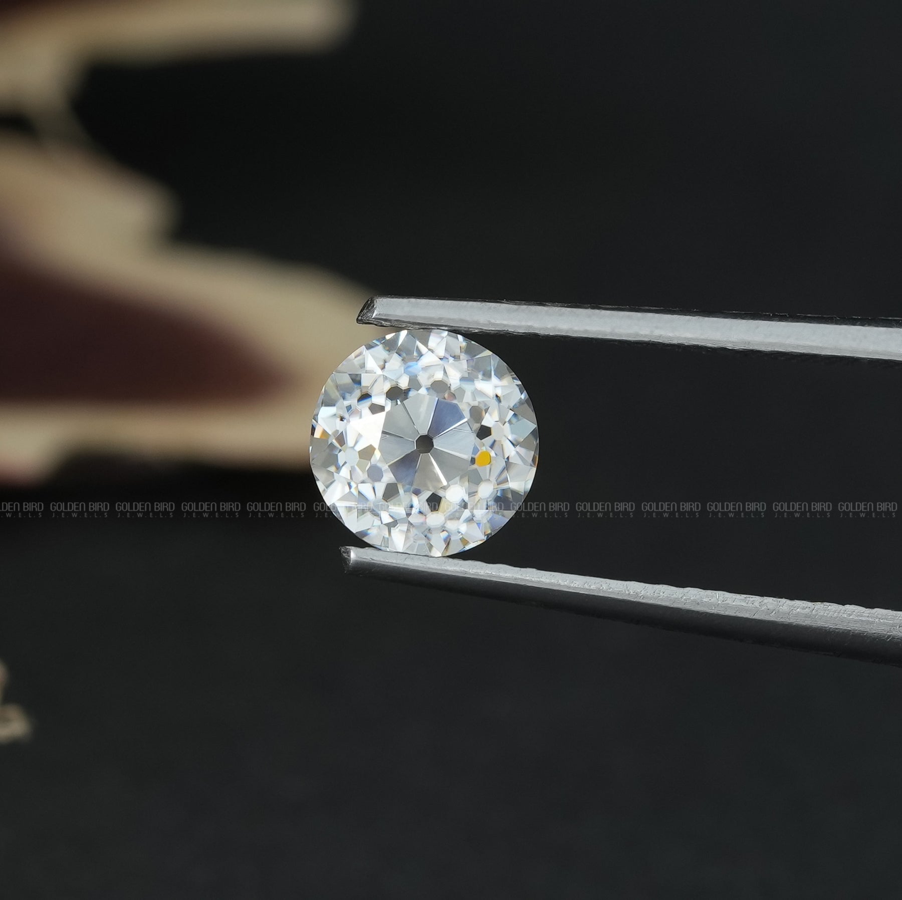 [Old European Round Moissanite Stone]-[Golden Bird Jewels]