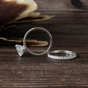 Round Cut Moissanite Bridal Wedding Ring Set