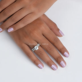 Round Cut Moissanite Bridal Wedding Ring Set