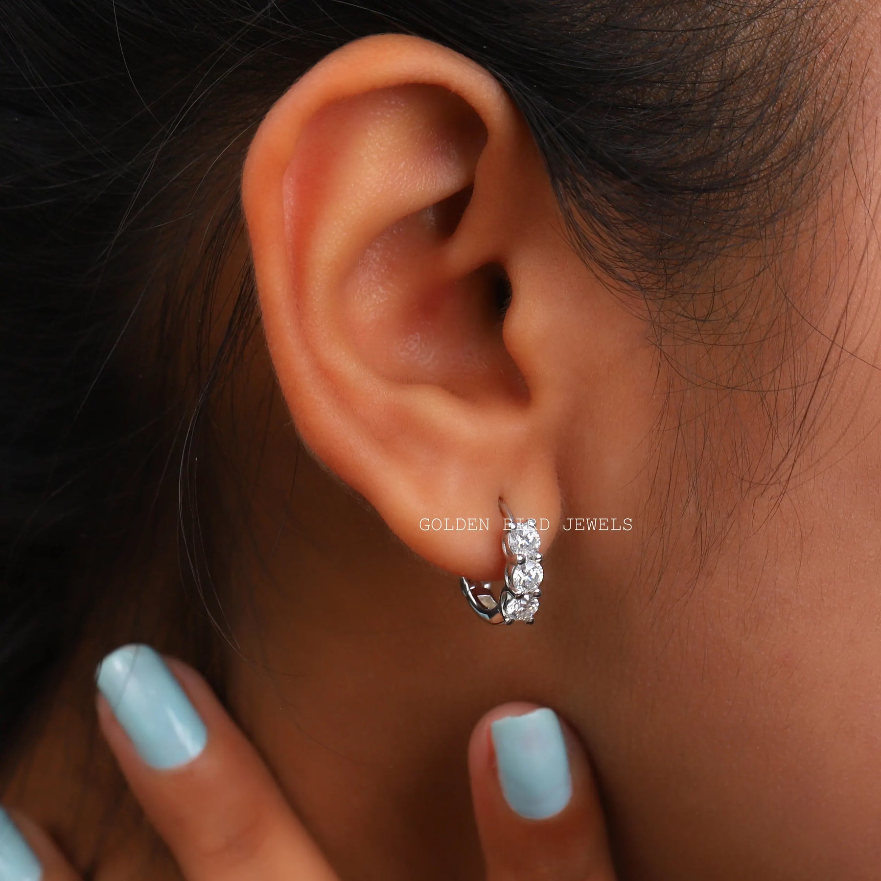 Moissanite huggie shop hoop earrings