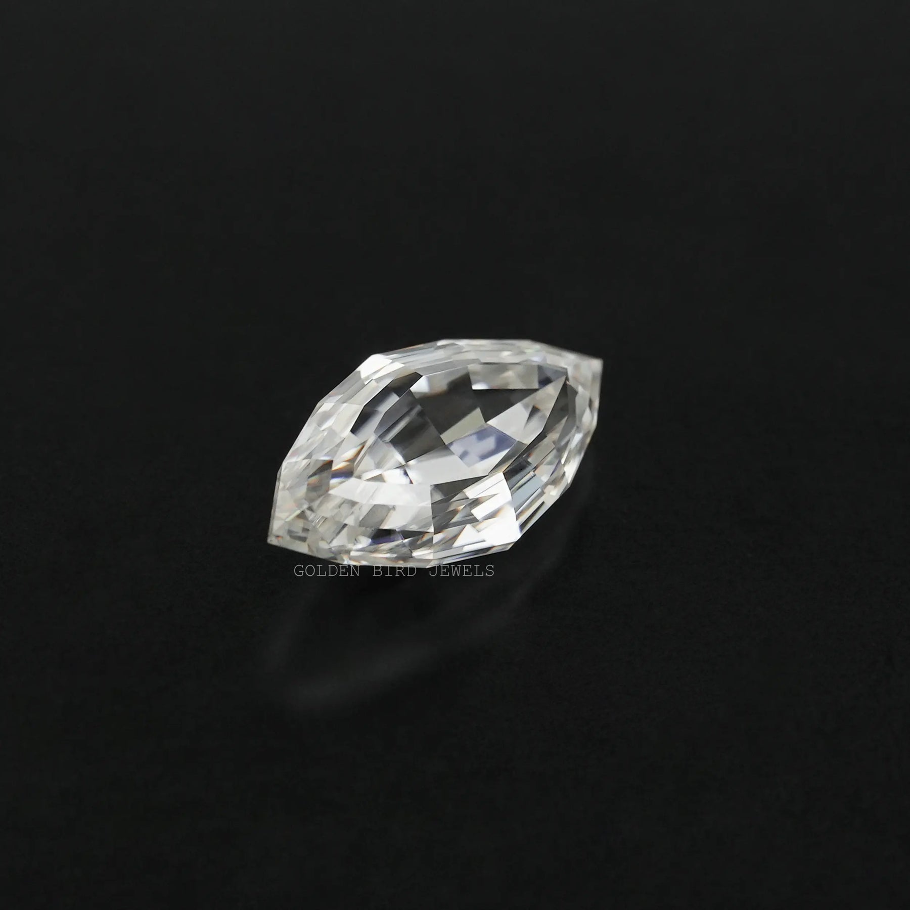 2.50 carat colorless step cut marquise shape loose moissanite diamond