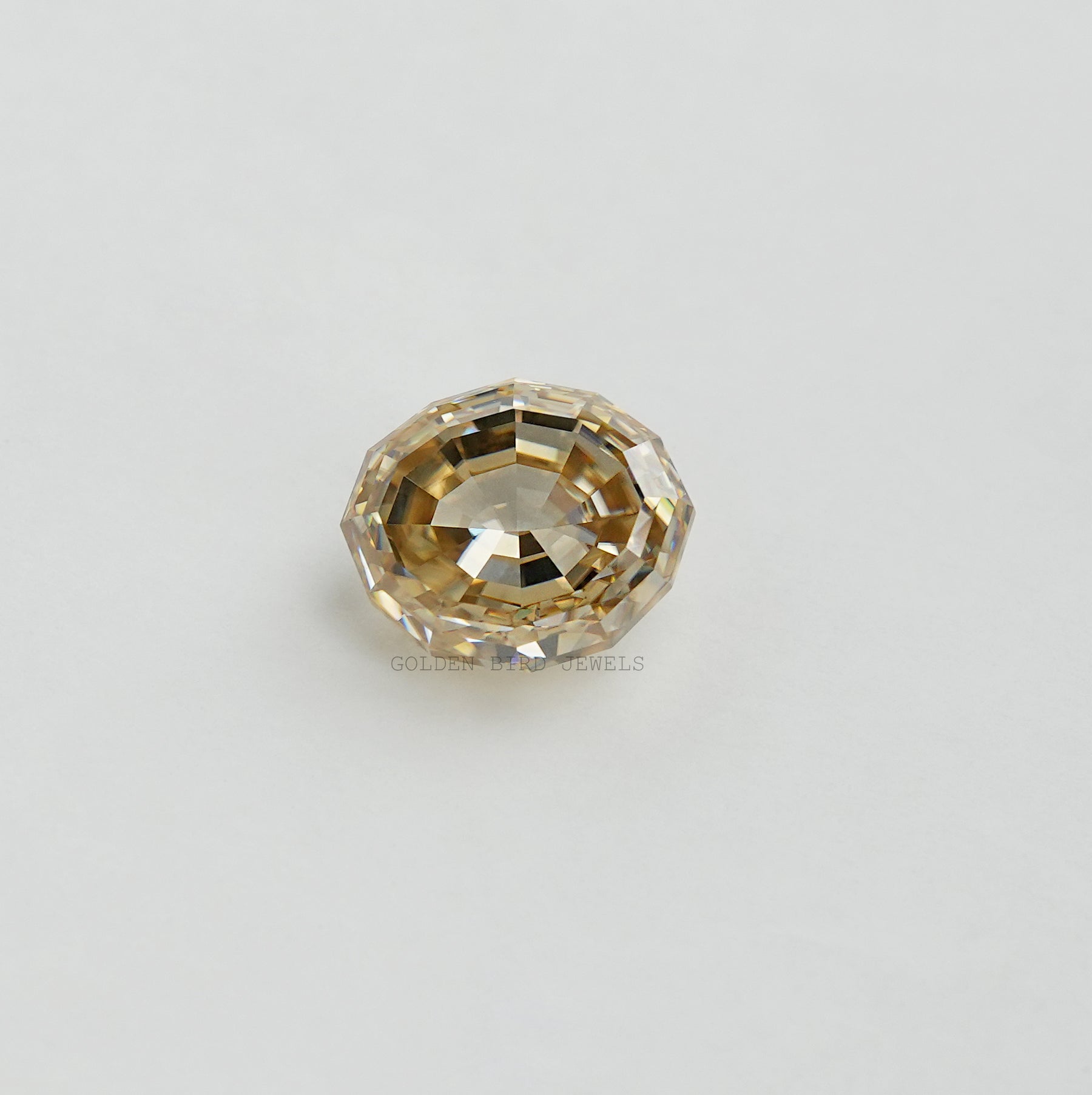Yellow Color Step Cut Oval Shape Moissanite