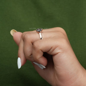 Step Cut Oval Moissanite Solitaire Ring