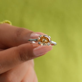 3 Carat Step Cut Oval Moissanite Solitaire Ring Crafted With 18K Solid White Gold