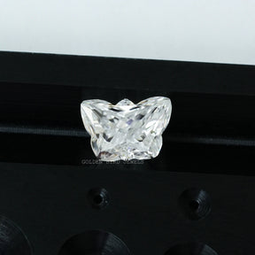 brilliant shine of colorless butterfly shape moissanite stone