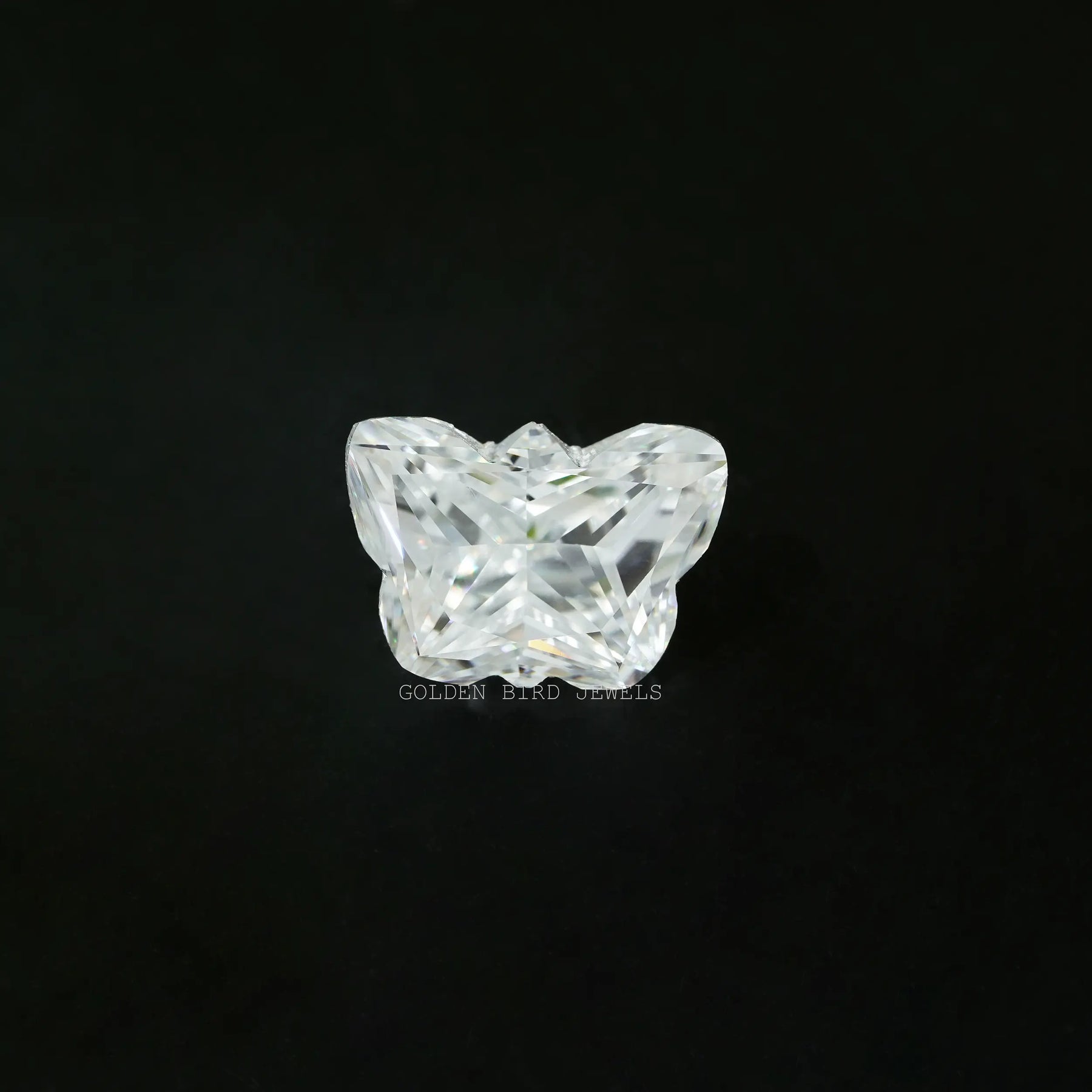 2 carat antique cut butterfly shape loose moissanite
