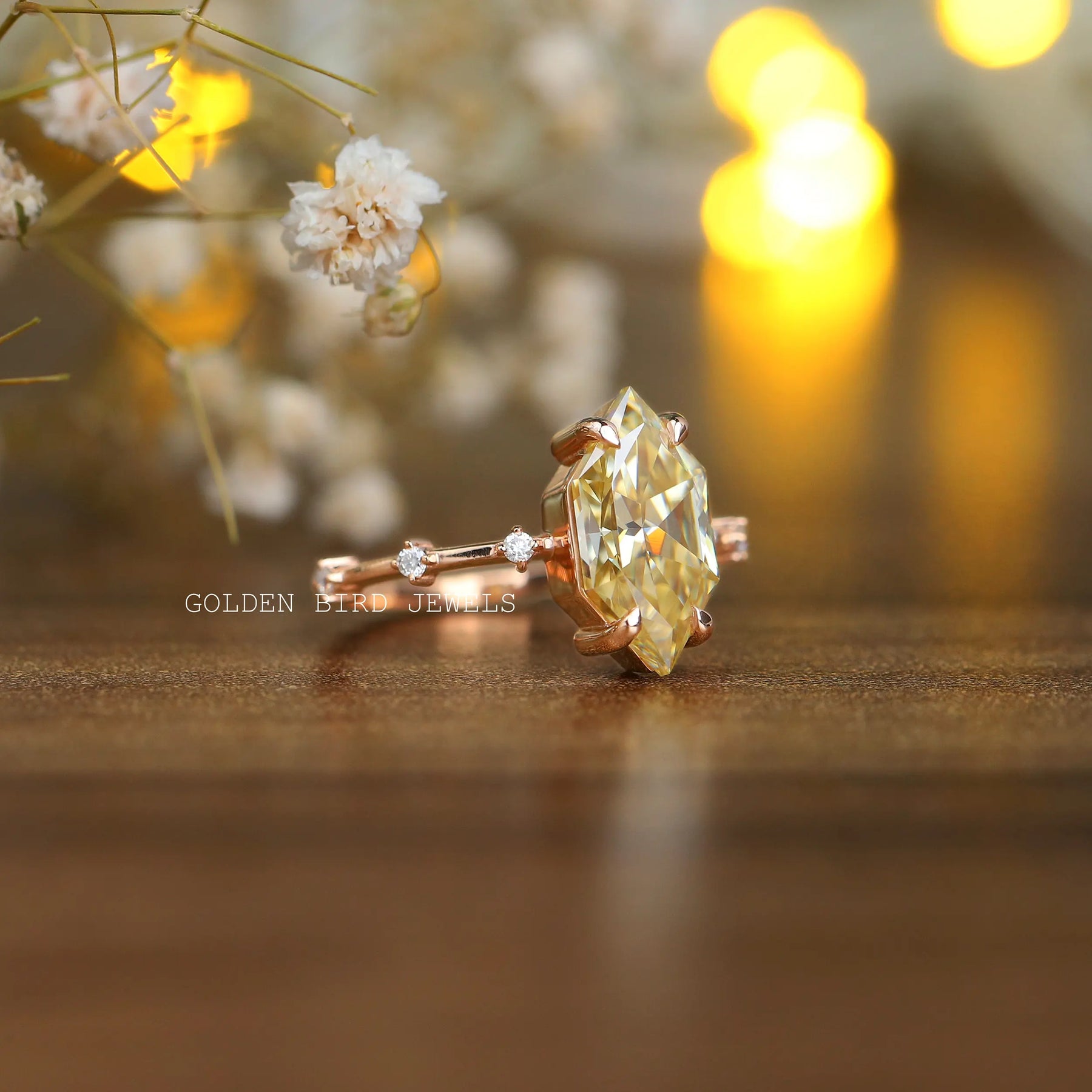 Dutch Marquise Cut Moissanite Ring Crafted With Solid Rose Gold