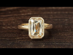 [YouTube Video Of Criss Cut Moissanite Solitaire Engagement Ring]-[Golden Bird Jewels]