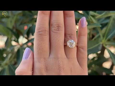 Youtube Video Of Colorless Octagon Cut Moissanite Engagement Ring
