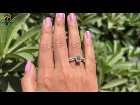 [YouTube Video Of 1 Carat Emerald Cut Yellow Moissanite Bridal Band Set]-[Golden Bird Jewels]