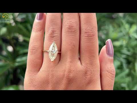 [Youtube Video Of Marquise Cut Moissanite Solitaire Engagement Ring]-[Golden Bird Jewels]