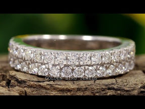 [YouTube Video Of Colorless Moissanite Round Cut Eternity Band]-[Golden Bird Jewels]