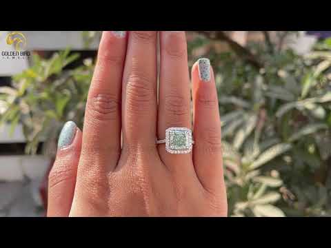 Youtube Video Of Radiant Moissanite Half Eternity Halo Engagement Ring