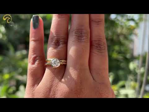 [YouTube Video of Moissanite Round Cut Bridal Wedding Ring Set]-[Golden Bird Jewels]