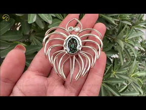 [YouTube Video Of Step Cut Oval Moissanite Spider Pendant]-[Golden Bird Jewels]