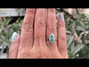 [YouTube Video of Blue Dutch Marquise Cut Moissanite Solitaire Ring]-[Golden Bird Jewels]
