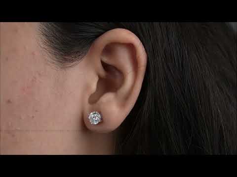 [YouTube Video Of Round Cut Moissanite Solitaire Stud Earrings]-[Golden Bird Jewels] 