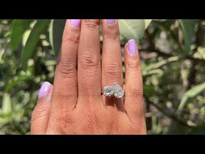 Old Mine Cushion & Old Mine Pear Cut Moissanite Ring