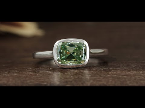 Old Mine Cushion Cut Moissanite Solitaire Ring